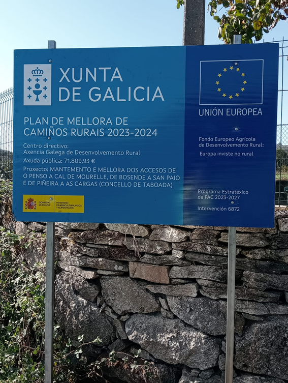 Cartel Plan de Mellora de camios Rurais 2023-2024